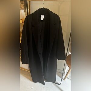 H&M long black jacket in XXL